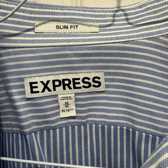 Express Blue Dress Shirt with Pinstripe Pattern - Picture 2 of 3